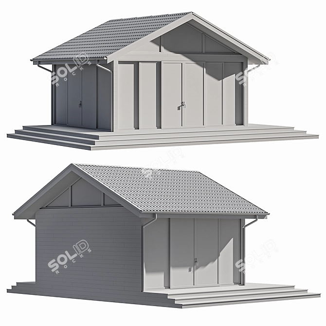 Elegant Panoramic Glass Gazebo 3D model image 5