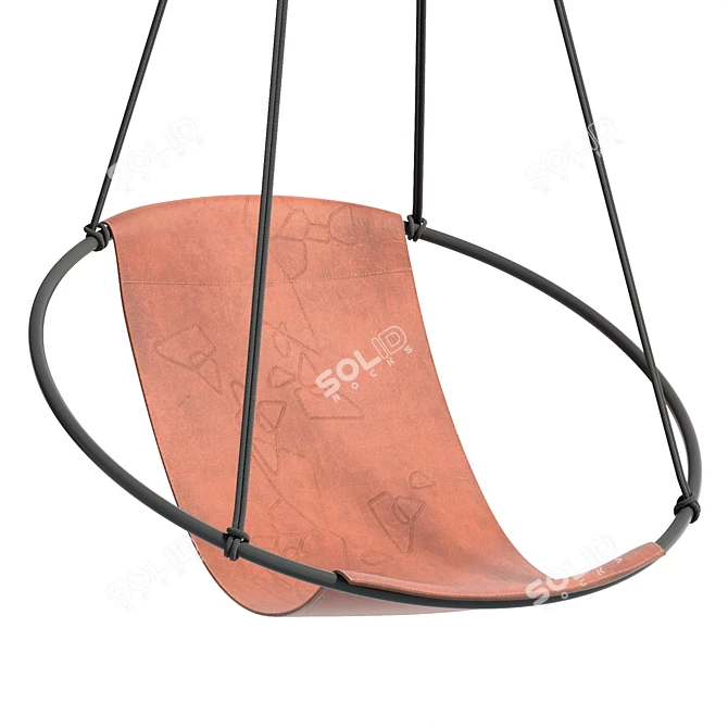 Luxury Debossed Leather Hanging Chair 3D model image 1