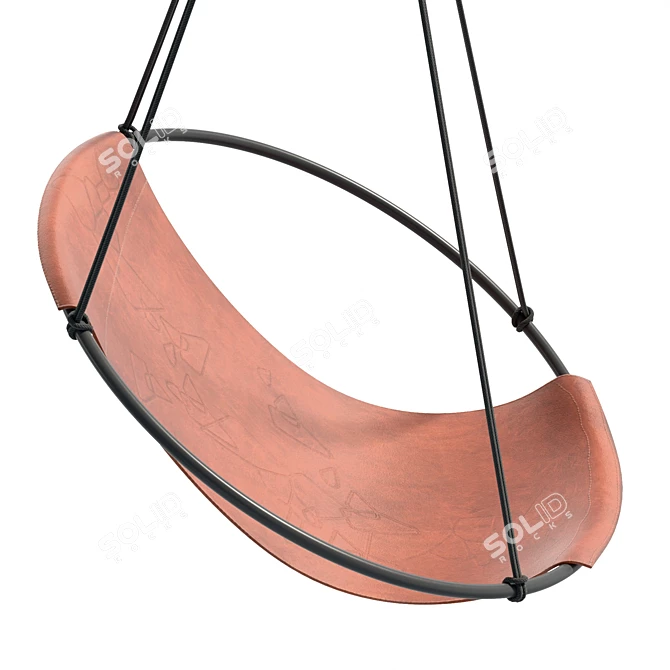 Luxury Debossed Leather Hanging Chair 3D model image 3