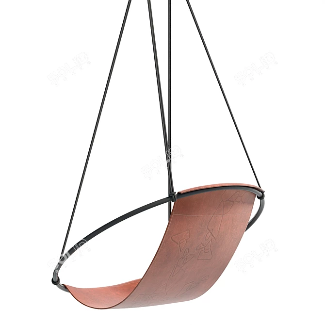 Luxury Debossed Leather Hanging Chair 3D model image 4