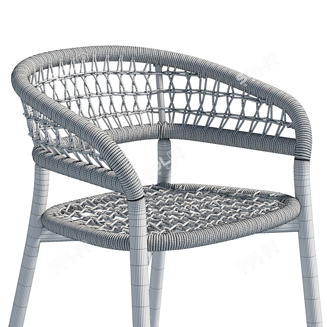 Plinto Garden Armchair: UV-Textured Millimeter-Sized Model 3D model image 6