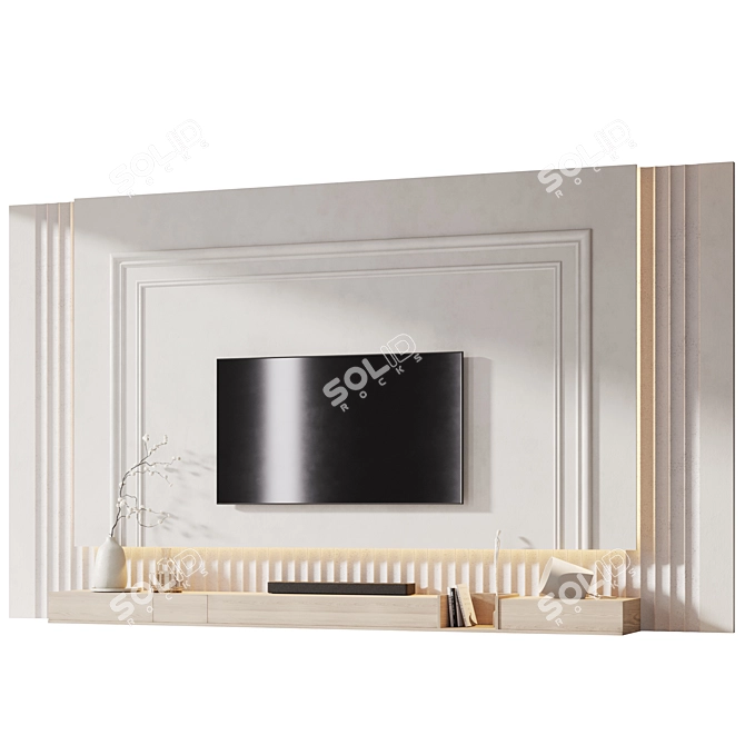 Modern TV Wall Unit 3 3D model image 1