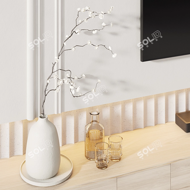 Modern TV Wall Unit 3 3D model image 3