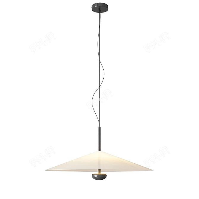 Sleek Cone Pendant Light 3D model image 2