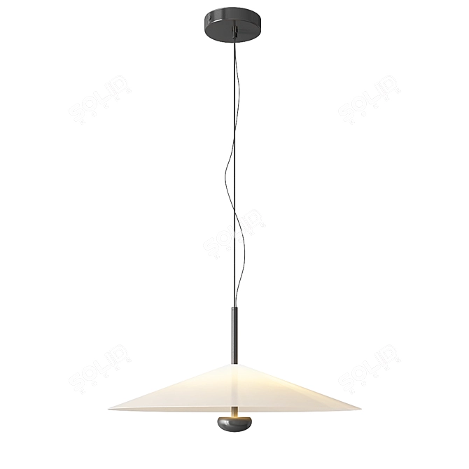 Sleek Cone Pendant Light 3D model image 4