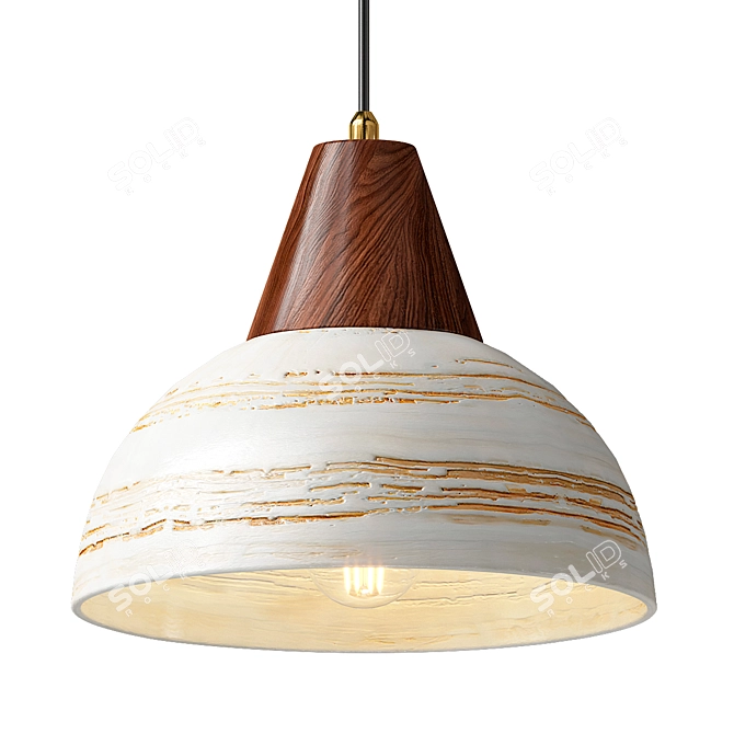 Handcrafted Ceramic Pendant Light 3D model image 1