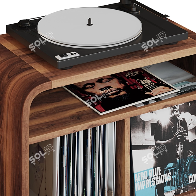 Modern Vinyl Record Shelf Stand 3D model image 4