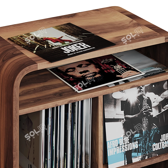 Modern Vinyl Record Shelf Stand 3D model image 7