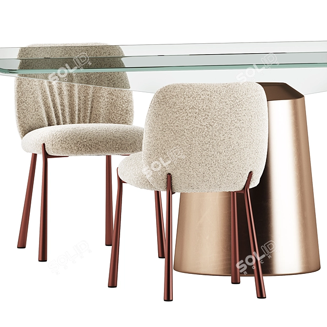 Modern Mys Chairs & Spike Table 3D model image 3