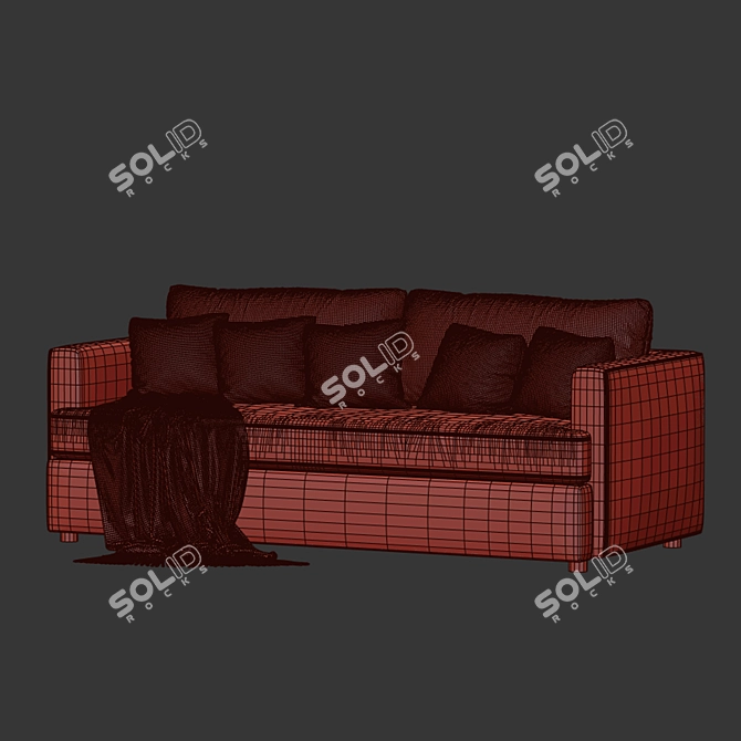 Modern Lounge Bench Sofa Set 3D model image 5