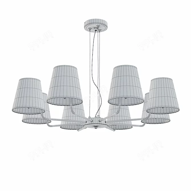 Eurosvet Amaretto Hanging Chandelier with Fabric Shades 3D model image 2