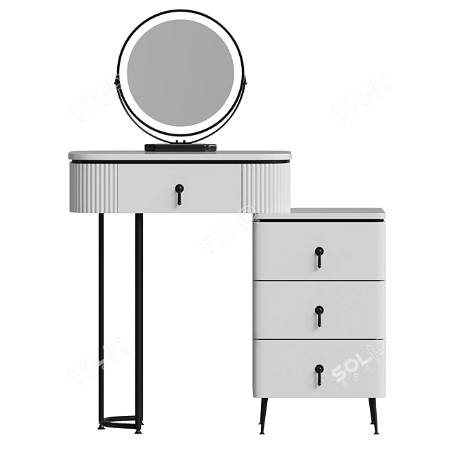 E-MALL Marble Dressing Table Set 3D model image 2