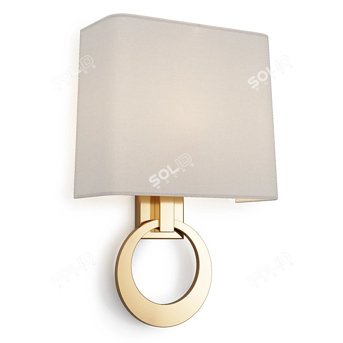 Elegant Silver Ring Wall Sconce 3D model image 1