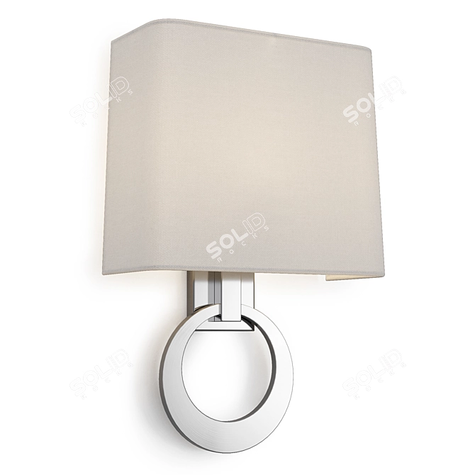 Elegant Silver Ring Wall Sconce 3D model image 2