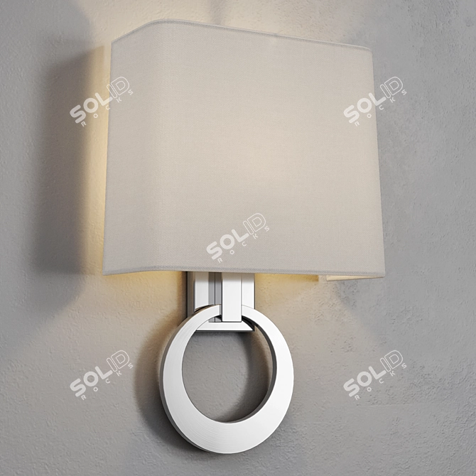 Elegant Silver Ring Wall Sconce 3D model image 7