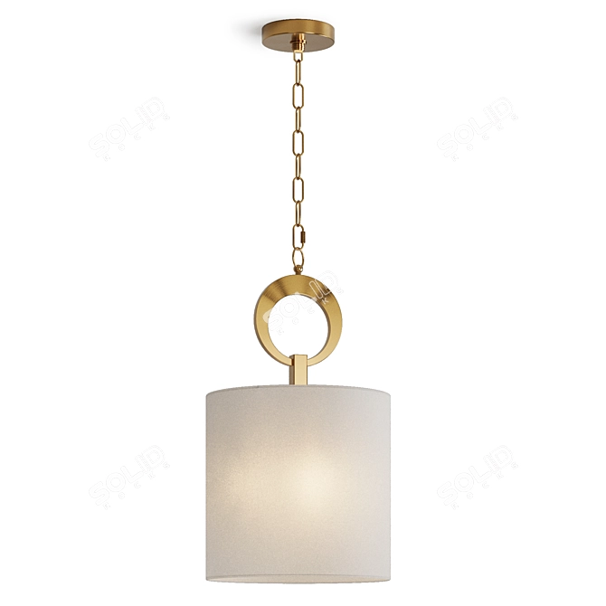 Title: Elegant Fitzgerald Brass Pendant 3D model image 2