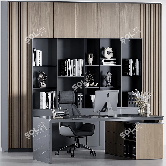 Executive Office Furniture Set 3D model image 1