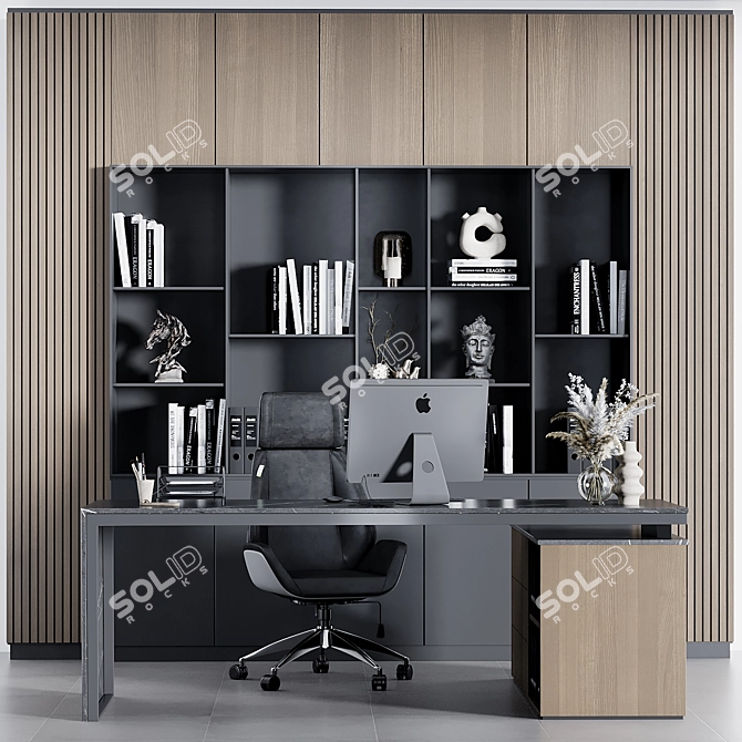 Executive Office Furniture Set 3D model image 2