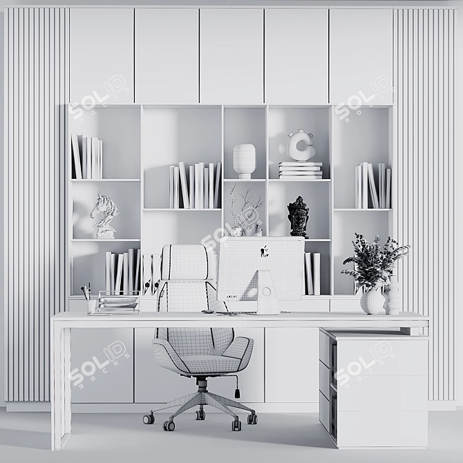 Executive Office Furniture Set 3D model image 5