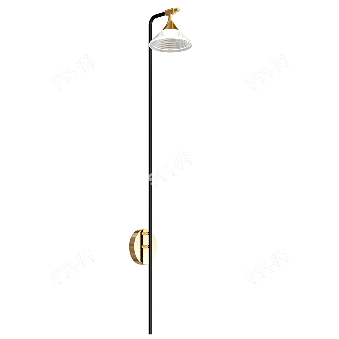 Brass Black Sierra Wall Sconce 3D model image 2