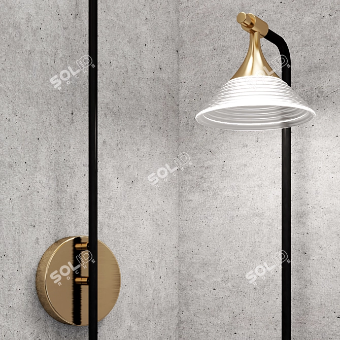 Brass Black Sierra Wall Sconce 3D model image 4