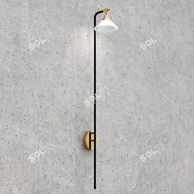 Brass Black Sierra Wall Sconce 3D model image 5