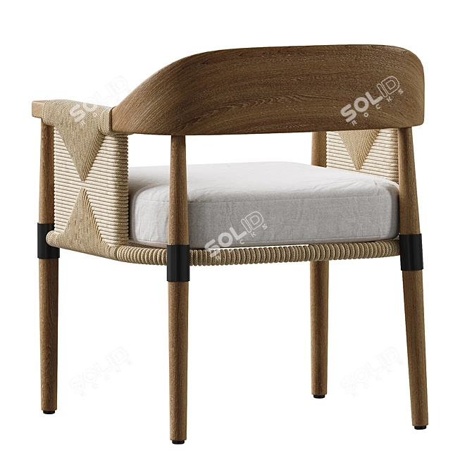 Modern Outdoor Dining Chair Furniture 3D model image 4