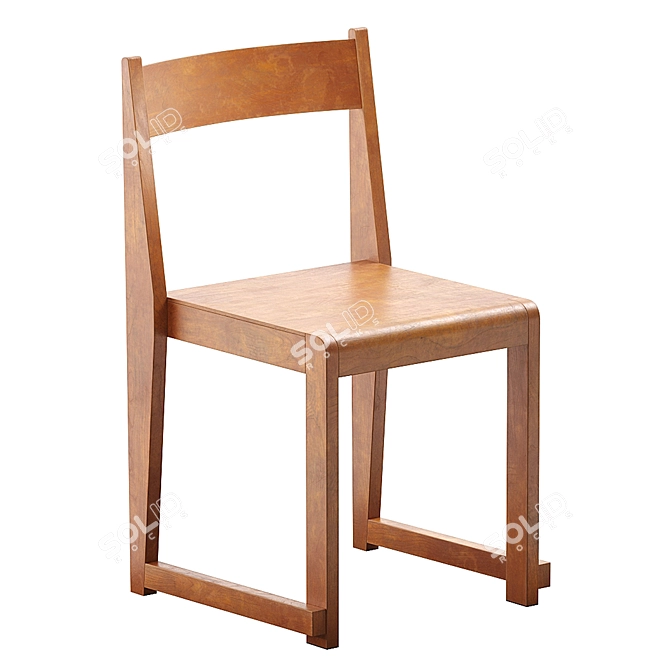 Modern Birch Frama Chair 01 3D model image 1