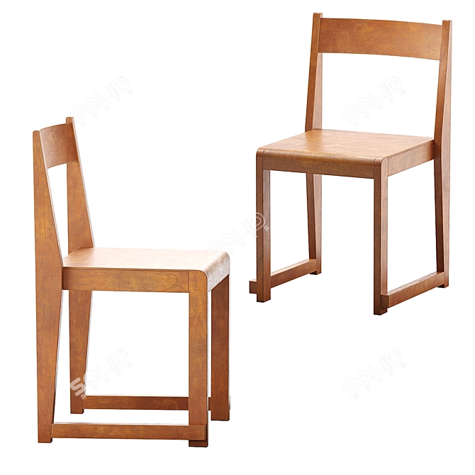 Modern Birch Frama Chair 01 3D model image 5