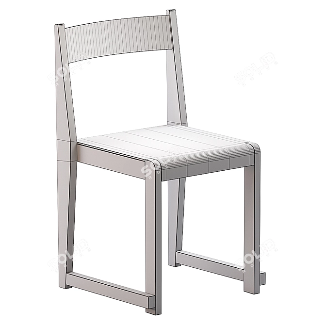 Modern Birch Frama Chair 01 3D model image 6