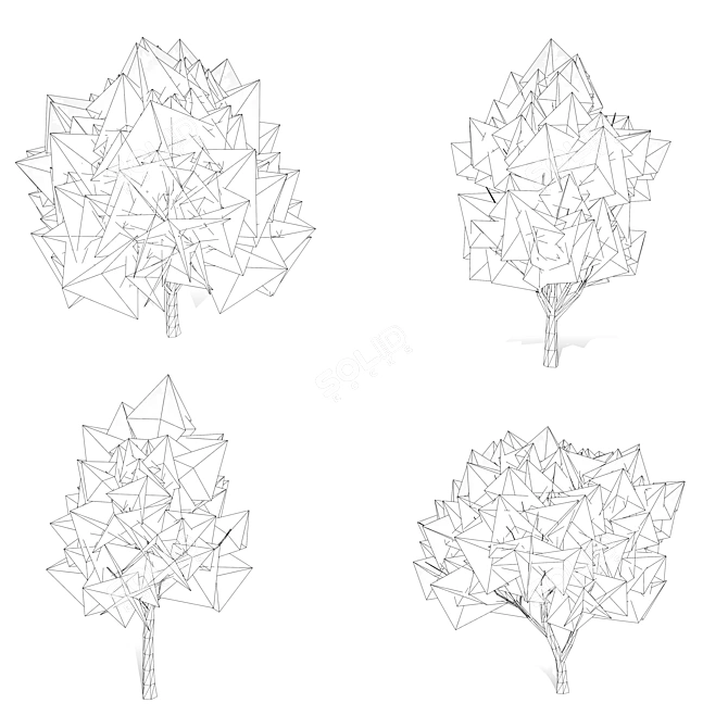 Sleek Low Poly Poplar Models 3D model image 6