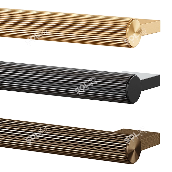 Meraki GRAFO Brass Cabinet Handles 3D model image 3