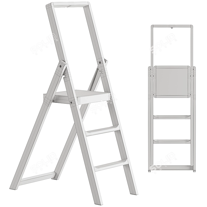 Versatile Step Ladder in Three Color Options 3D model image 7