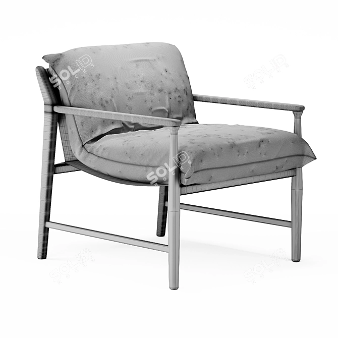 	Removable Cushioned Wooden Armchair 3D model image 4