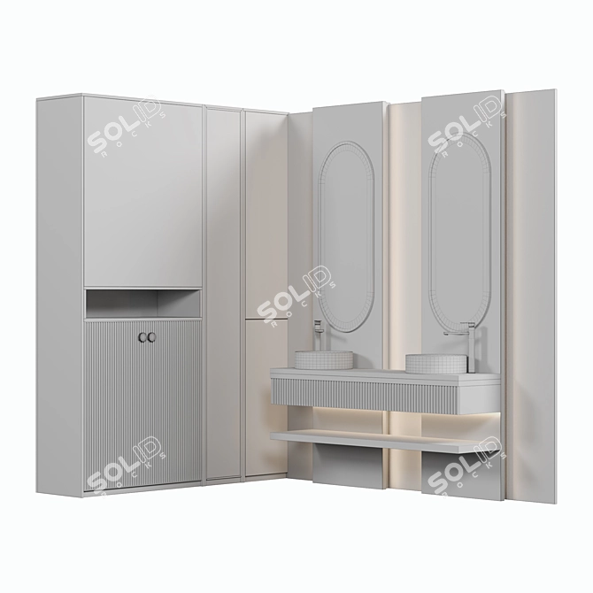 Modern Bathroom Furniture Set 3D model image 4