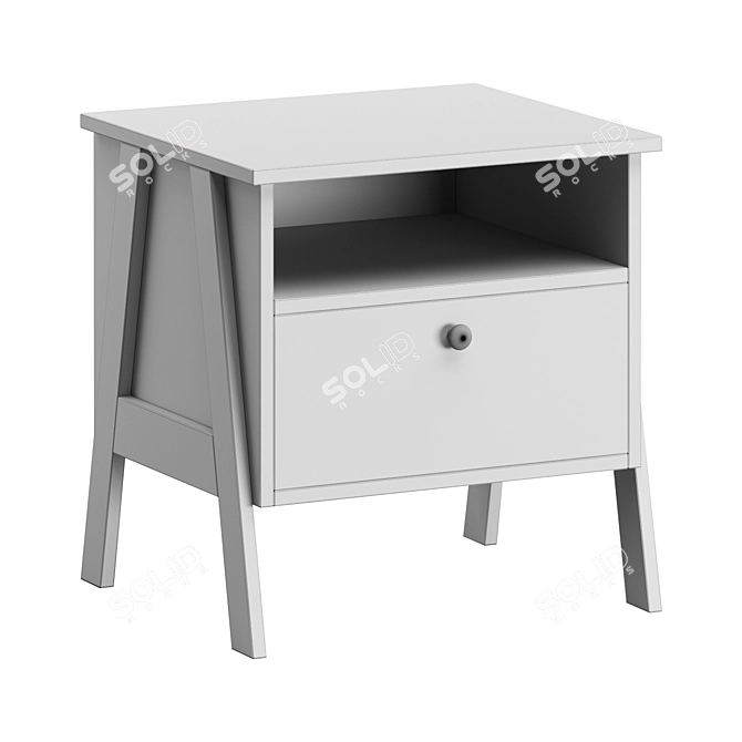 Theodora Bedside Table - Grey-Brown 3D model image 5