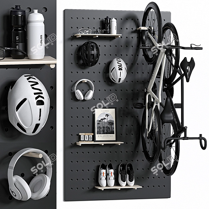 Configurable Pegboard Bike Kit 3D model image 1