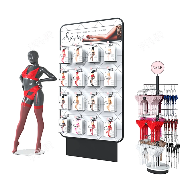 Lingerie Display Stand Set 3D model image 4