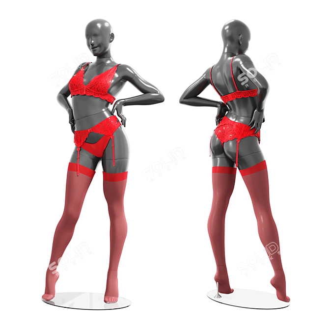 Lingerie Display Stand Set 3D model image 5