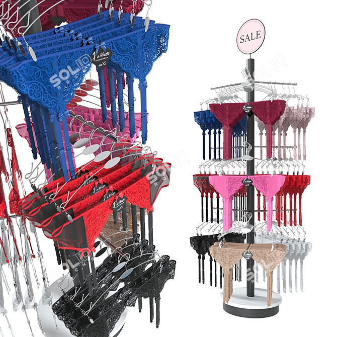 Lingerie Display Stand Set 3D model image 7