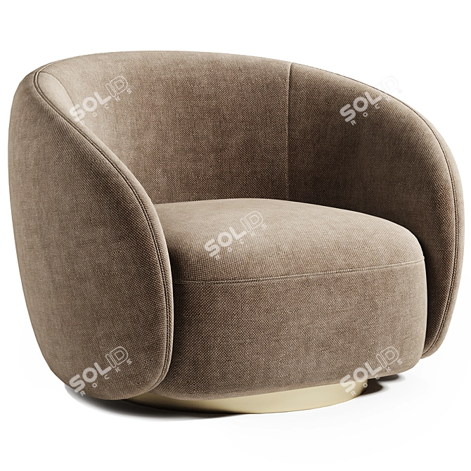 Elegant Swivel Chair Brice - Refined Comfort 3D model image 1