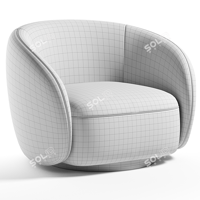 Elegant Swivel Chair Brice - Refined Comfort 3D model image 2