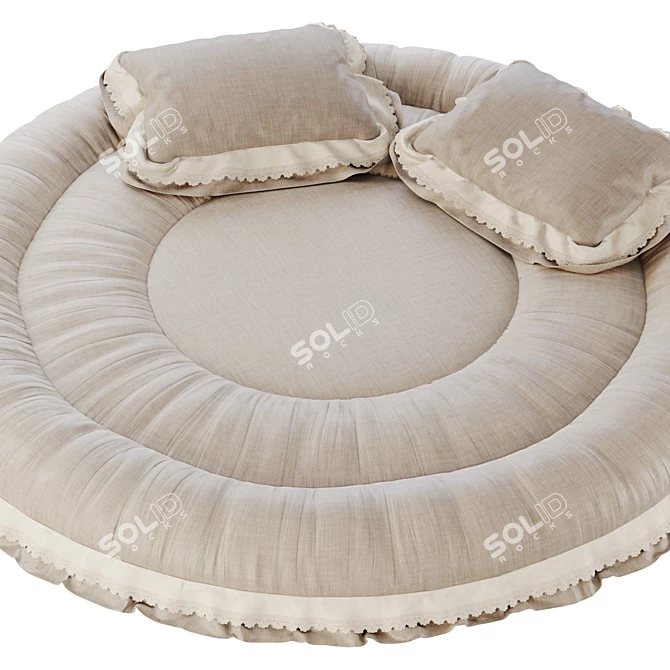 Plush Seat Cushion with Thick Padding 3D model image 3