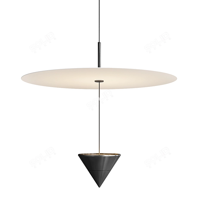Sleek Saucer Pendant Light 3D model image 1