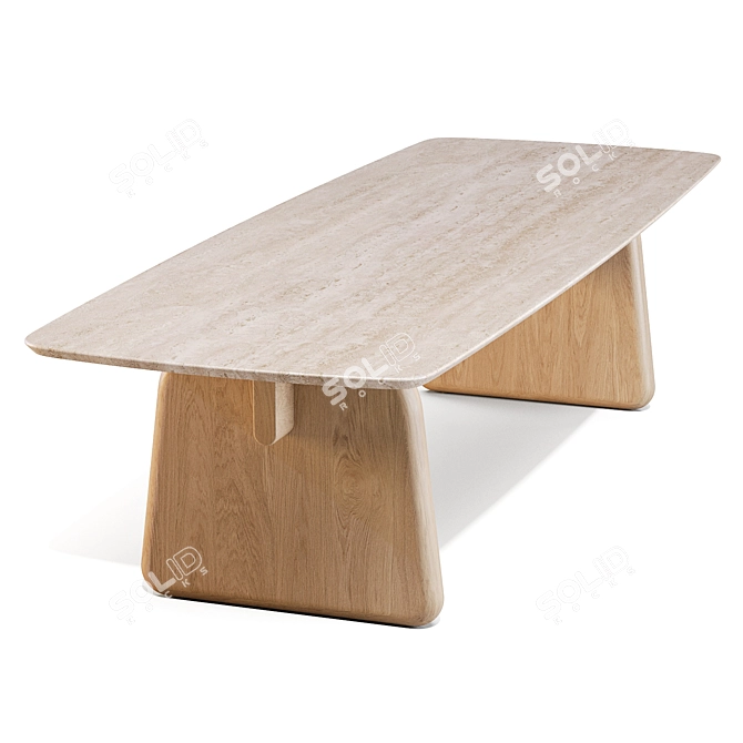 Japanese-inspired Arlette Dining Table 3D model image 3