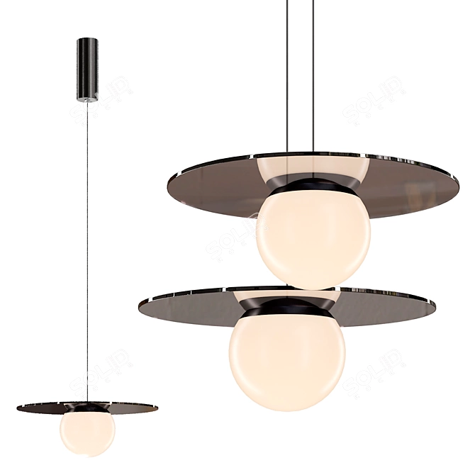 Sleek Pendant Light Model 3D model image 1