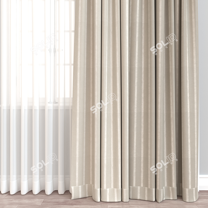  3D Curtain Model with Export Options 3D model image 2