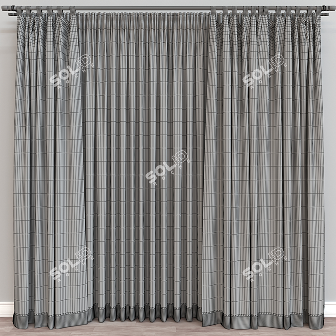  3D Curtain Model with Export Options 3D model image 4