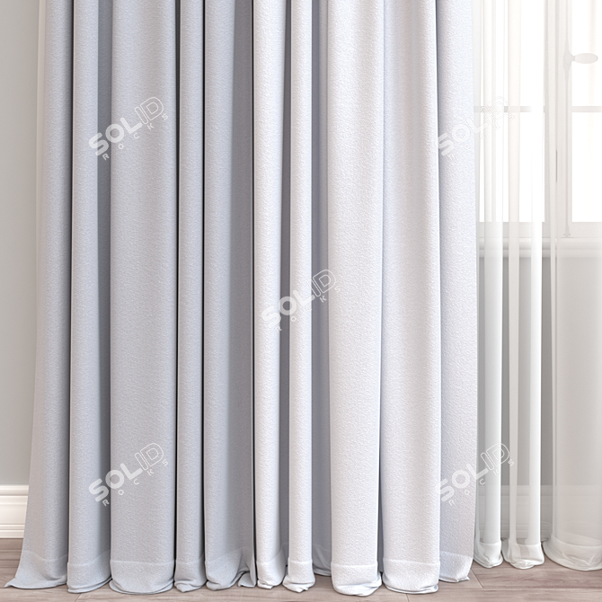 Multi-Format 3D Curtain Model 3D model image 2