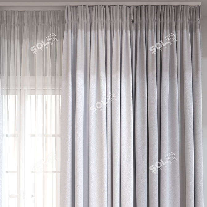 Multi-Format 3D Curtain Model 3D model image 3